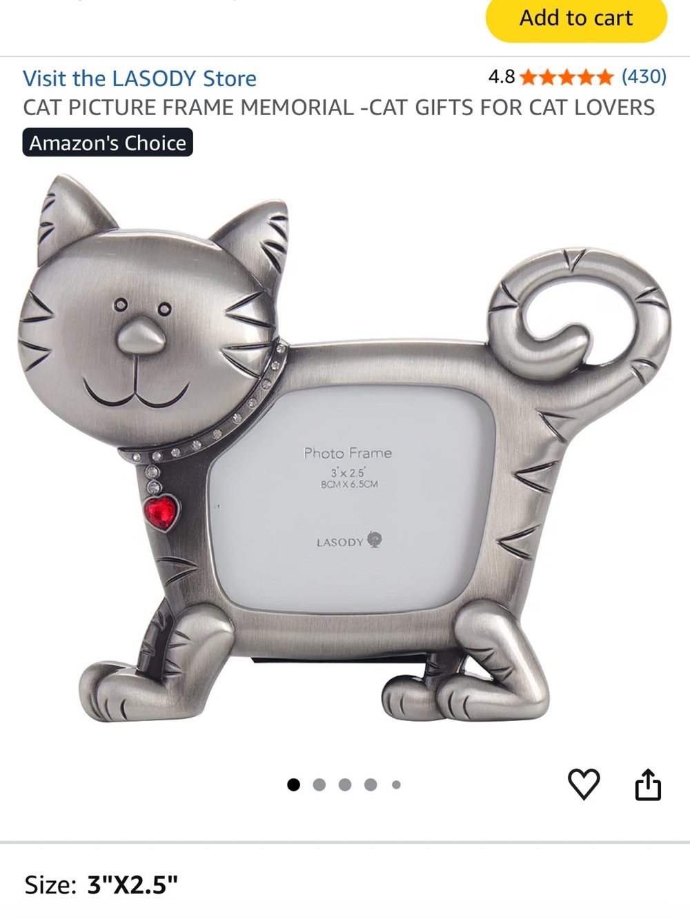 Silver Cat Photo Frame - Silver Cat Picture Frame